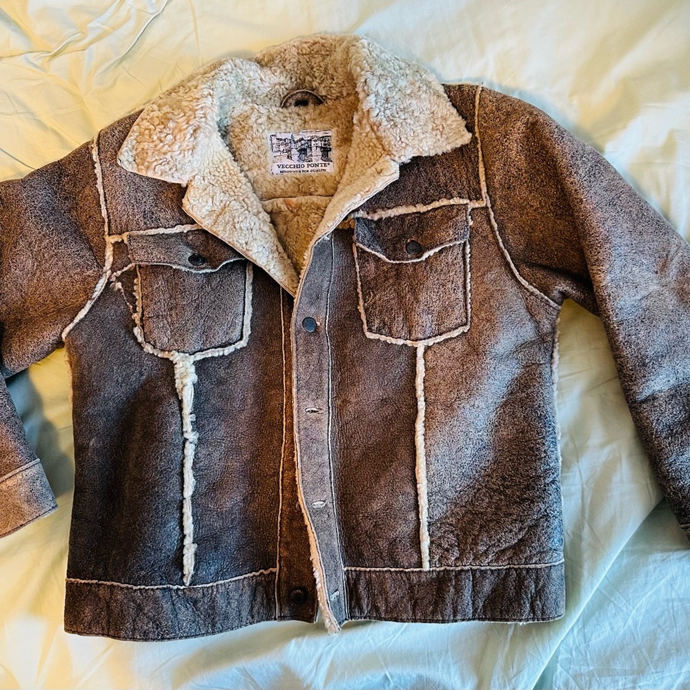 Vecchio Ponte kids shearling jacket  - Brown